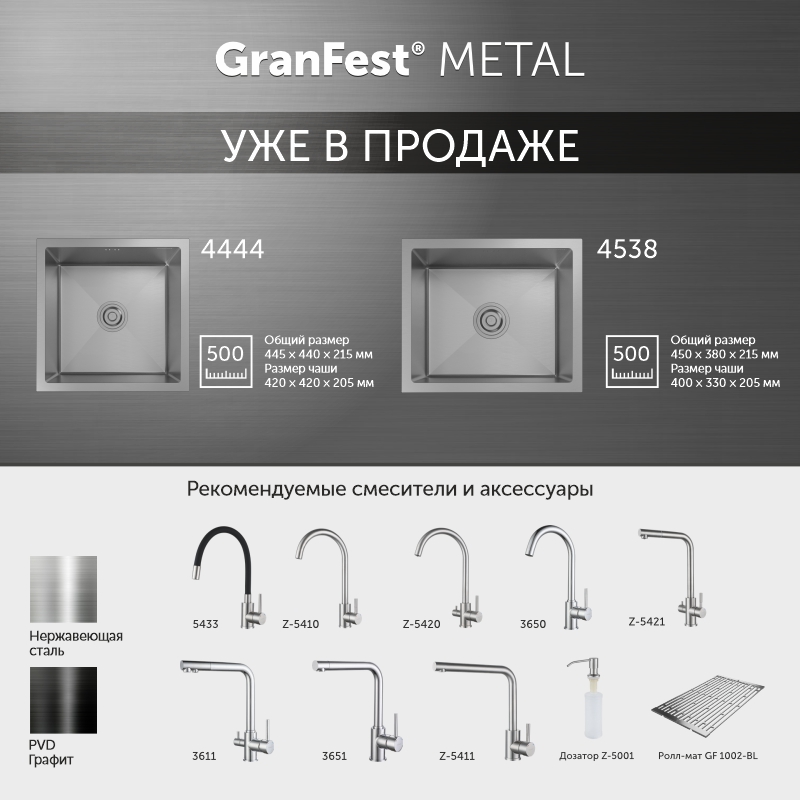 Мойки для кухни от российского производителя GranFest - купить в ...